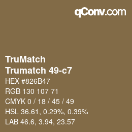 Código de color: TruMatch - Trumatch 49-c7 | qconv.com