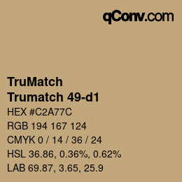 Color code: TruMatch - Trumatch 49-d1 | qconv.com