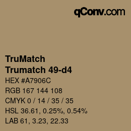 Color code: TruMatch - Trumatch 49-d4 | qconv.com