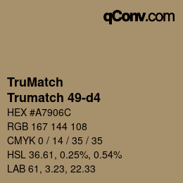 Code couleur: TruMatch - Trumatch 49-d4 | qconv.com