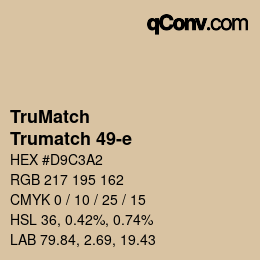 Color code: TruMatch - Trumatch 49-e | qconv.com