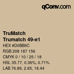 Farbcode: TruMatch - Trumatch 49-e1 | qconv.com