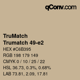 Color code: TruMatch - Trumatch 49-e2 | qconv.com