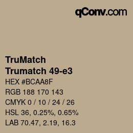 Code couleur: TruMatch - Trumatch 49-e3 | qconv.com