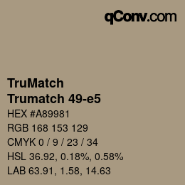 Code couleur: TruMatch - Trumatch 49-e5 | qconv.com