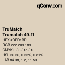 Farbcode: TruMatch - Trumatch 49-f1 | qconv.com