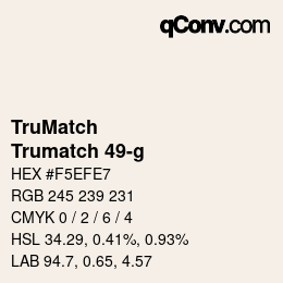 Color code: TruMatch - Trumatch 49-g | qconv.com