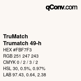 Code couleur: TruMatch - Trumatch 49-h | qconv.com
