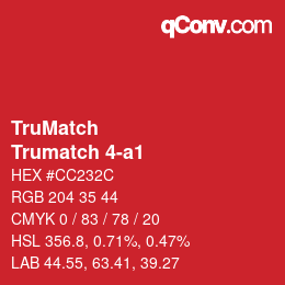 Code couleur: TruMatch - Trumatch 4-a1 | qconv.com