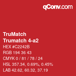 Color code: TruMatch - Trumatch 4-a2 | qconv.com