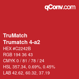 Code couleur: TruMatch - Trumatch 4-a2 | qconv.com