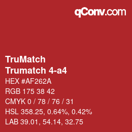 Code couleur: TruMatch - Trumatch 4-a4 | qconv.com