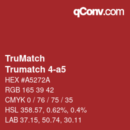 Color code: TruMatch - Trumatch 4-a5 | qconv.com