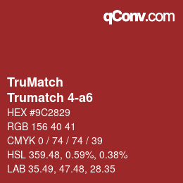 Color code: TruMatch - Trumatch 4-a6 | qconv.com