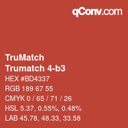 Code couleur: TruMatch - Trumatch 4-b3 | qconv.com