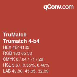 Code couleur: TruMatch - Trumatch 4-b4 | qconv.com