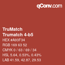 Color code: TruMatch - Trumatch 4-b5 | qconv.com