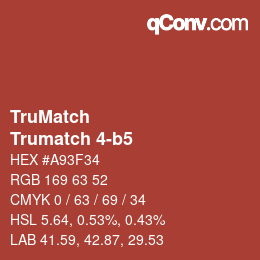 Code couleur: TruMatch - Trumatch 4-b5 | qconv.com