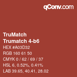 Color code: TruMatch - Trumatch 4-b6 | qconv.com