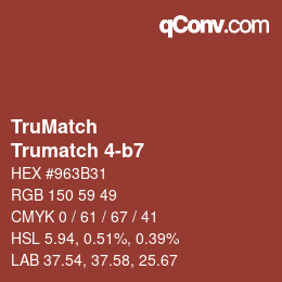 Code couleur: TruMatch - Trumatch 4-b7 | qconv.com