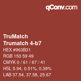 Code couleur: TruMatch - Trumatch 4-b7 | qconv.com