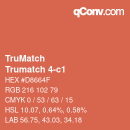 Color code: TruMatch - Trumatch 4-c1 | qconv.com