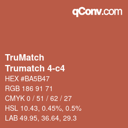 Code couleur: TruMatch - Trumatch 4-c4 | qconv.com
