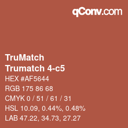 Code couleur: TruMatch - Trumatch 4-c5 | qconv.com