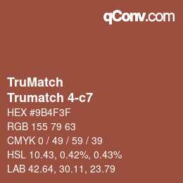 Color code: TruMatch - Trumatch 4-c7 | qconv.com