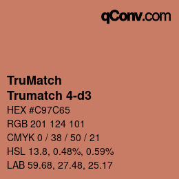 Code couleur: TruMatch - Trumatch 4-d3 | qconv.com