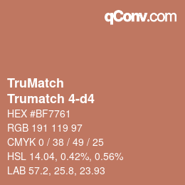 Code couleur: TruMatch - Trumatch 4-d4 | qconv.com