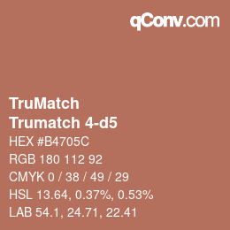 Code couleur: TruMatch - Trumatch 4-d5 | qconv.com