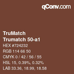 Color code: TruMatch - Trumatch 50-a1 | qconv.com