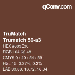 Color code: TruMatch - Trumatch 50-a3 | qconv.com