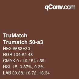 カラーコード: TruMatch - Trumatch 50-a3 | qconv.com