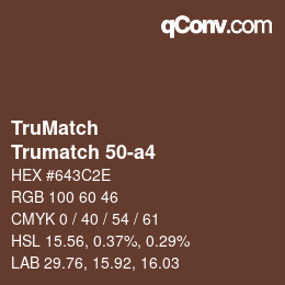 Código de color: TruMatch - Trumatch 50-a4 | qconv.com