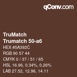 Color code: TruMatch - Trumatch 50-a6 | qconv.com