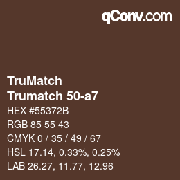 Code couleur: TruMatch - Trumatch 50-a7 | qconv.com