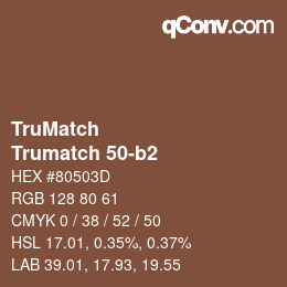 Color code: TruMatch - Trumatch 50-b2 | qconv.com