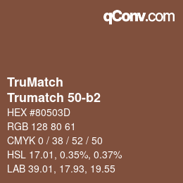 Code couleur: TruMatch - Trumatch 50-b2 | qconv.com