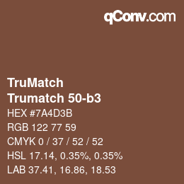 Code couleur: TruMatch - Trumatch 50-b3 | qconv.com