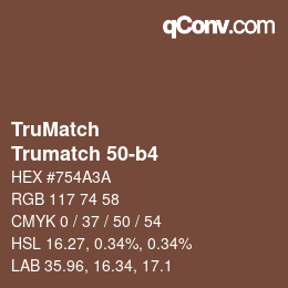 Código de color: TruMatch - Trumatch 50-b4 | qconv.com