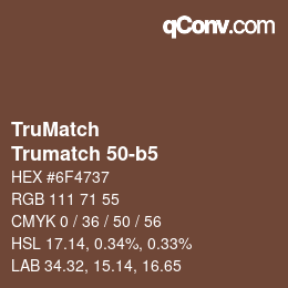 Color code: TruMatch - Trumatch 50-b5 | qconv.com