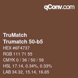 Code couleur: TruMatch - Trumatch 50-b5 | qconv.com