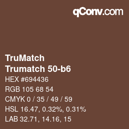 Color code: TruMatch - Trumatch 50-b6 | qconv.com