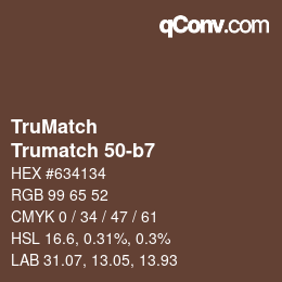 Código de color: TruMatch - Trumatch 50-b7 | qconv.com