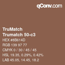 Code couleur: TruMatch - Trumatch 50-c3 | qconv.com