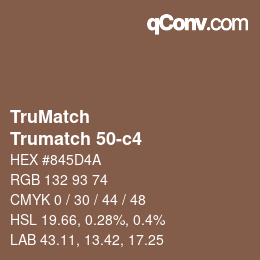 Código de color: TruMatch - Trumatch 50-c4 | qconv.com