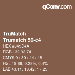Code couleur: TruMatch - Trumatch 50-c4 | qconv.com