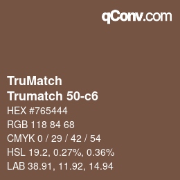 Color code: TruMatch - Trumatch 50-c6 | qconv.com